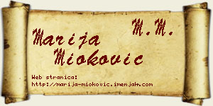 Marija Mioković vizit kartica